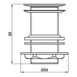 Flomasta Unslotted Pop Up Small Basin Waste Matt Black 66mm