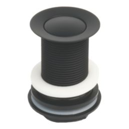 Flomasta Unslotted Pop Up Small Basin Waste Matt Black 66mm