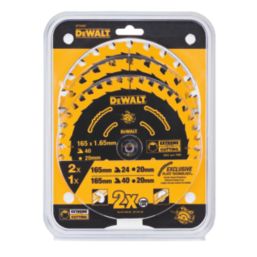 DeWalt  Wood Extreme Circular Saw Blade 165mm x 20mm 24 / 40T 3 Pack