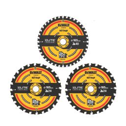 DeWalt  Wood Extreme Circular Saw Blade 165mm x 20mm 24 / 40T 3 Pack