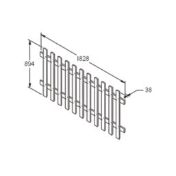 Forest Pale Picket  Fence Panels Golden Brown 6' x 3' Pack of 10