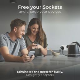 British General 800 Series 13A 1-Gang SP Switched Socket + 3A 18W 2-Outlet Type A & C USB Charger White