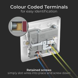 British General 800 Series 13A 1-Gang SP Switched Socket + 3A 18W 2-Outlet Type A & C USB Charger White