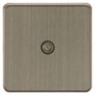 Knightsbridge Screwless 1-Gang Coaxial TV Socket Antique Brass