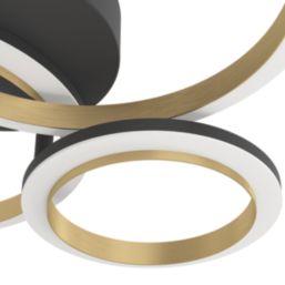 Eglo Calliera LED Ceiling Light Black / Brass 20W 2500lm