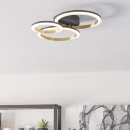 Eglo Calliera LED Ceiling Light Black / Brass 20W 2500lm