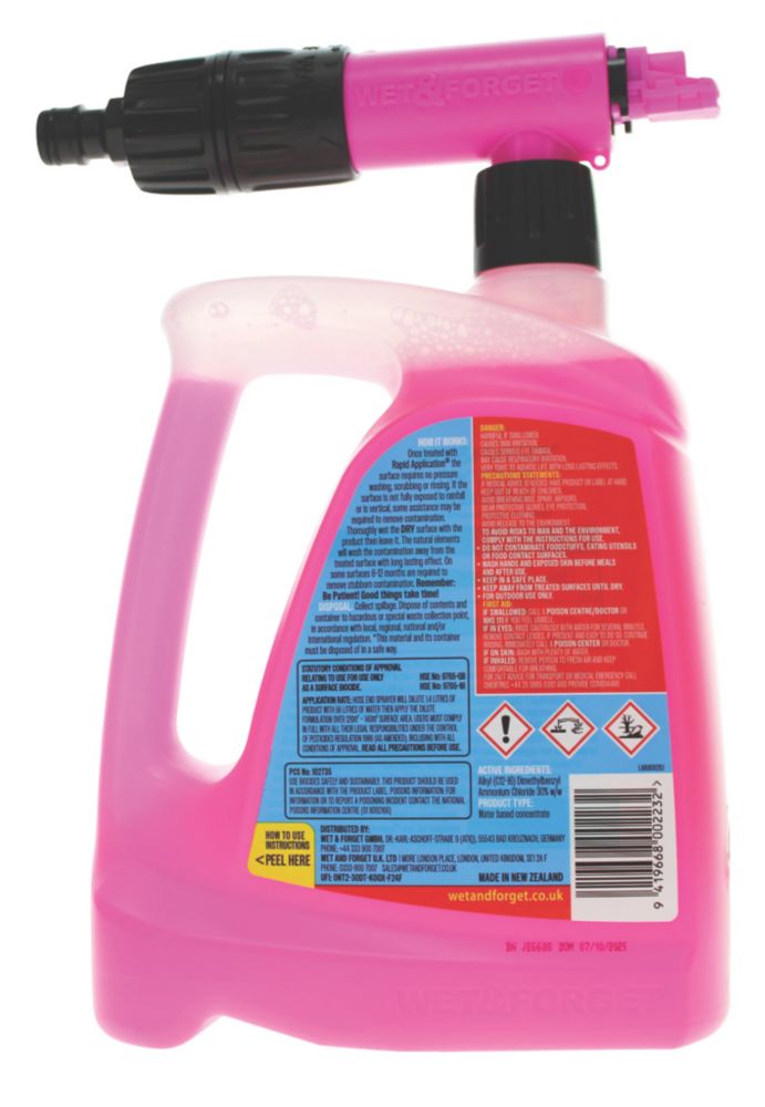 Wet & Forget Rapid Mould, Lichen & Algae Remover 1.4Ltr - Screwfix