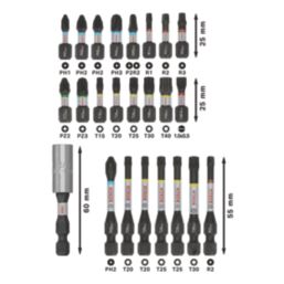 Bosch Pro 1/4" Hex Shank Mixed Impact Screwdriver Bit Set 24 Pieces