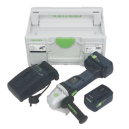 Festool AGC 18-125 EBI-Plus 18V 2 x 5.0Ah Li-Ion Airstream 5" Brushless Cordless Angle Grinder