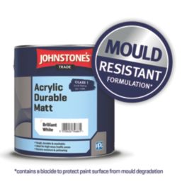 Johnstones Trade  2.5Ltr Brilliant White Matt Acrylic  Paint