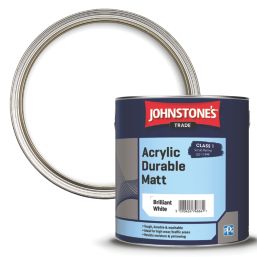 Johnstones Trade  2.5Ltr Brilliant White Matt Acrylic  Paint