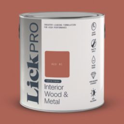 LickPro 2.5Ltr Red 01 Satin Water-Based Trim Paint