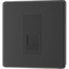 LAP  1-Gang Master Telephone Socket Matt Black with Colour-Matched Inserts