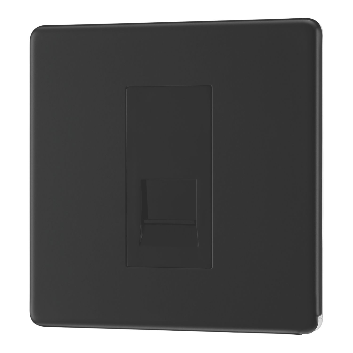 LAP 1-Gang Master Telephone Socket Matt Black with Colour-Matched Inserts (320PN)