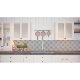 Splashwall  Black/White Acrylic Gloss Splashback 2440mm x 600mm x 4mm