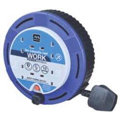 Masterplug Work Power 10A 4-Gang 5m  Small Cassette Cable Reel 240V