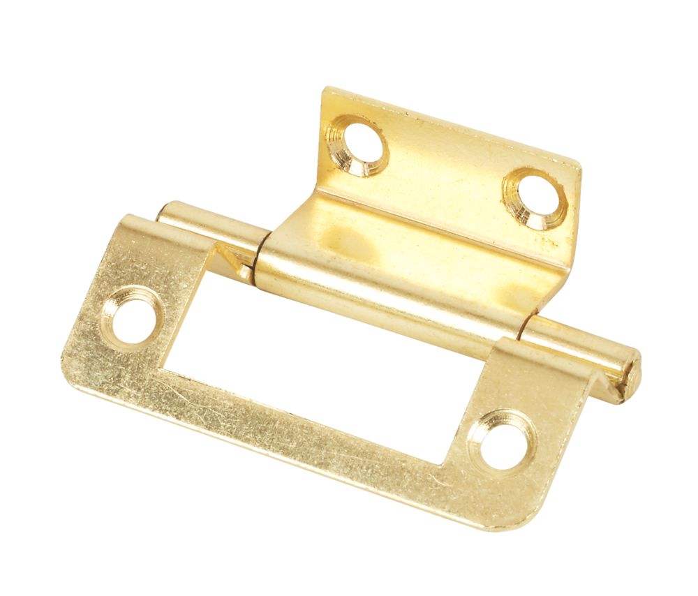 Electro Brass Double Cranked Hinge 50mm x 35mm 2 Pack Screwfix