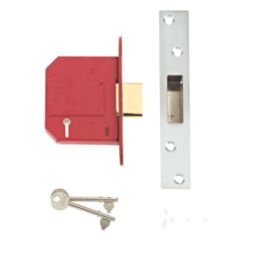 Union Fire Rated  Stainless Steel BS 5-Lever Mortice Deadlock 81mm Case - 57mm Backset
