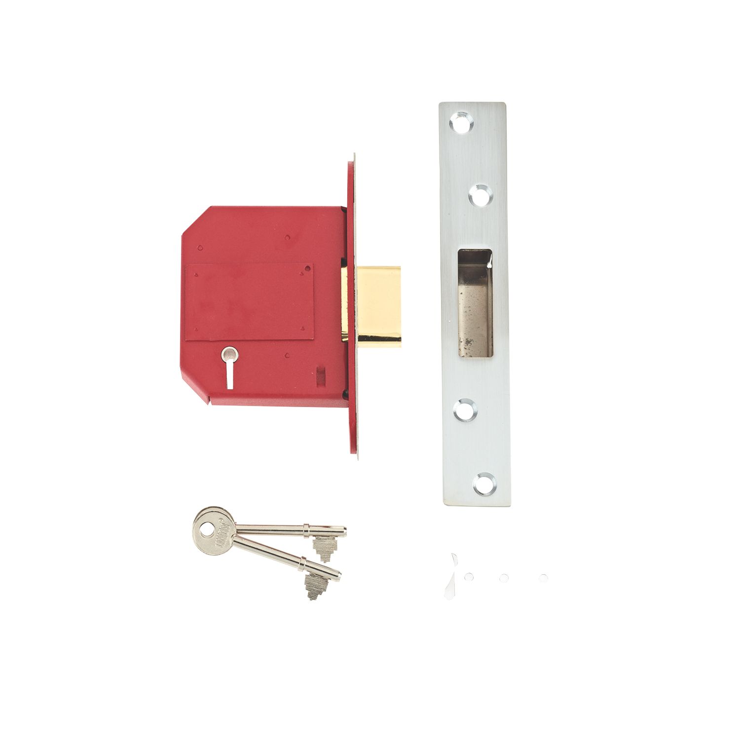 Union Fire Rated Stainless Steel BS 5-Lever Mortice Deadlock 81mm Case - 57mm Backset (3214D)