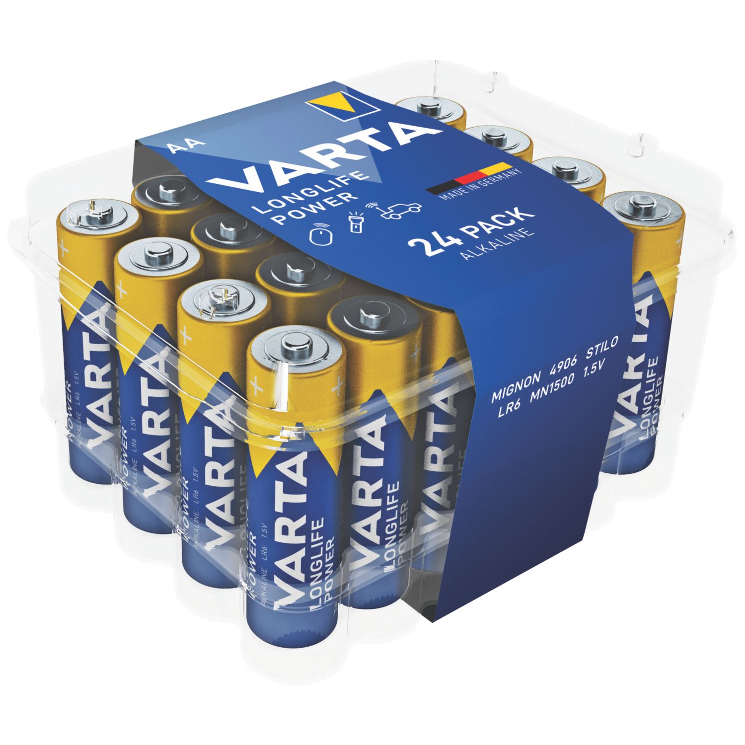 Varta Longlife Power AA 1.5V Alkaline High Energy Batteries 24 Pack (3215K)
