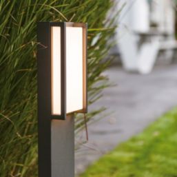 Lutec Qubo 750mm Outdoor LED Bollard Light Dark Grey 15W 1300lm