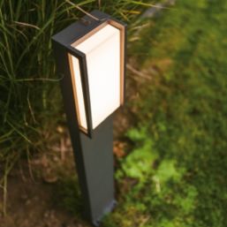 Lutec Qubo 750mm Outdoor LED Bollard Light Dark Grey 15W 1300lm