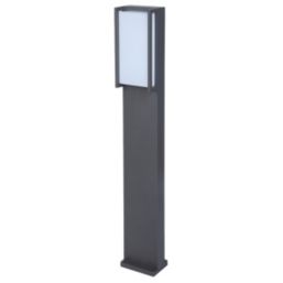 Lutec Qubo 750mm Outdoor LED Bollard Light Dark Grey 15W 1300lm