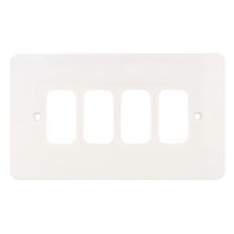 Hager Sollysta WMGP3 3-Module Grid Faceplate White