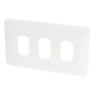 Hager Sollysta WMGP3 3-Module Grid Faceplate White