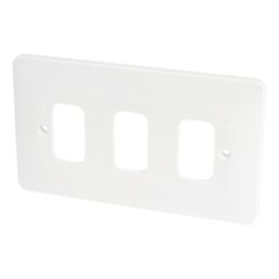 Hager Sollysta WMGP3 3-Module Grid Faceplate White