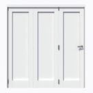Green & Taylor 1-Panel Roomfold 3-Door Primed White Wooden Shaker Internal Bi-Fold Doors 2060mm x 1905mm