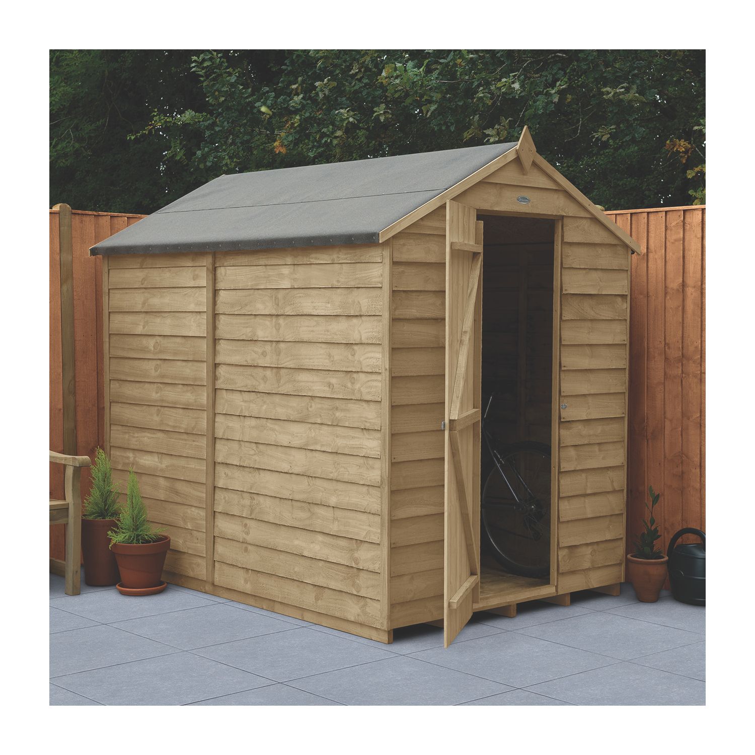 Forest 5' x 7' (Nominal) Apex Overlap Timber Shed with Assembly (321JR)