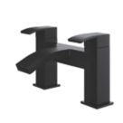 ETAL Kinlin Matt Black 143mm Deck Mounted Lever 2 Tap Holes Bath Mixer Tap