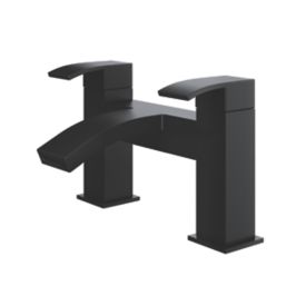 ETAL Kinlin Matt Black 143mm Deck Mounted Lever 2 Tap Holes Bath Mixer Tap