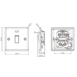 Knightsbridge  20A 1-Gang DP Control Switch Matt Black with Neon with Black Inserts
