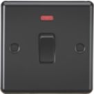 Knightsbridge  20A 1-Gang DP Control Switch Matt Black with Neon with Black Inserts