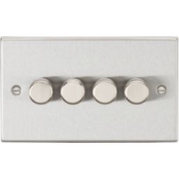 Knightsbridge  4-Gang 2-Way LED Intelligent Dimmer Switch  Brushed Chrome