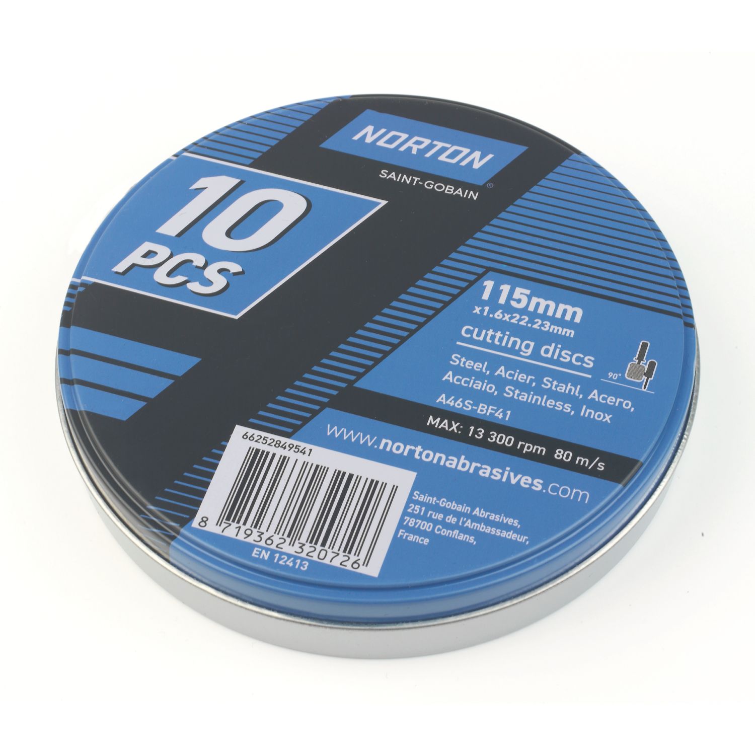 Norton Metal Fast Cutting Discs 115mm (4 1/2") x 22.23mm 10 Pack (321RJ)