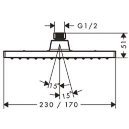 Hansgrohe Vernis Shape Tilt Shower Head Chrome 230mm