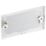 British General Nexus Metal 2-Gang Blanking Plate Brushed Steel