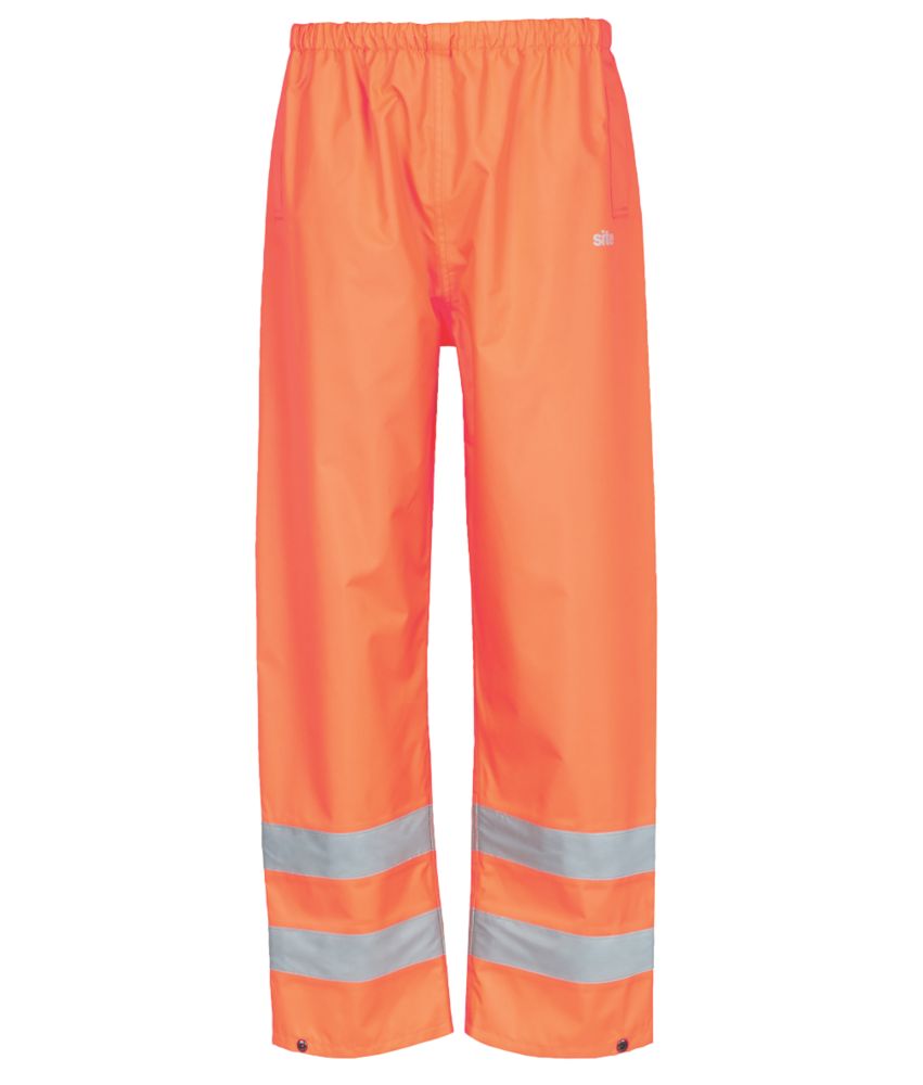 Site Huske Hi Vis Over Trousers Elasticated Waist Orange Medium 25