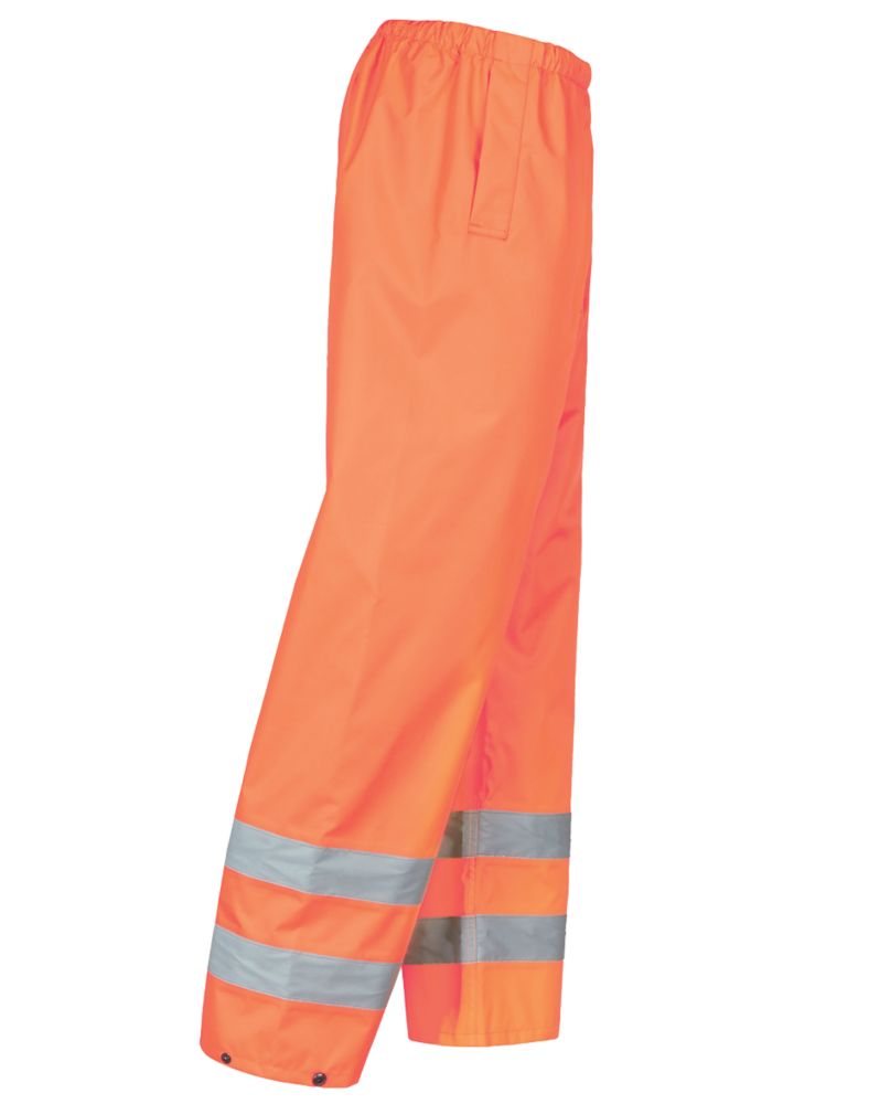 Site Huske Hi-Vis Over Trousers Elasticated Waist Orange Medium 25 W 43 L  - Screwfix