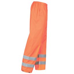 Site Huske Hi-Vis Over Trousers Elasticated Waist Orange Medium 25" W 29" L