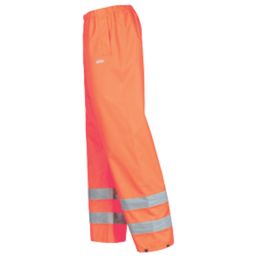 Site Huske Hi-Vis Over Trousers Elasticated Waist Orange Medium 25" W 43" L