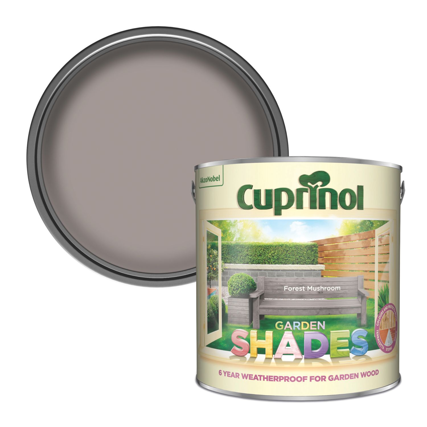 Cuprinol 2.5Ltr Forest Mushroom Matt Wood Paint (3220H)