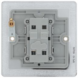 BG Flatplate Screwless Intermediate Switch - 10AX, Chrome Finish, Sleek Screwless Design 12 thumbnail image