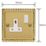 Varilight  13A 1-Gang 2-Pole Switched Socket Georgian Brass  with White Inserts