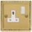 Varilight  13A 1-Gang 2-Pole Switched Socket Georgian Brass  with White Inserts