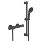Refurb Grohe Precision Start HP Rear-Fed Exposed Matt Black Thermostatic Shower Mixer Set