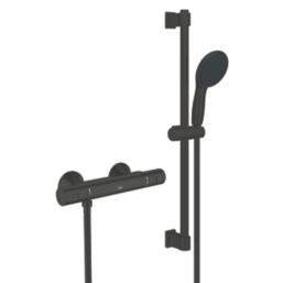Refurb Grohe Precision Start HP Rear-Fed Exposed Matt Black Thermostatic Shower Mixer Set